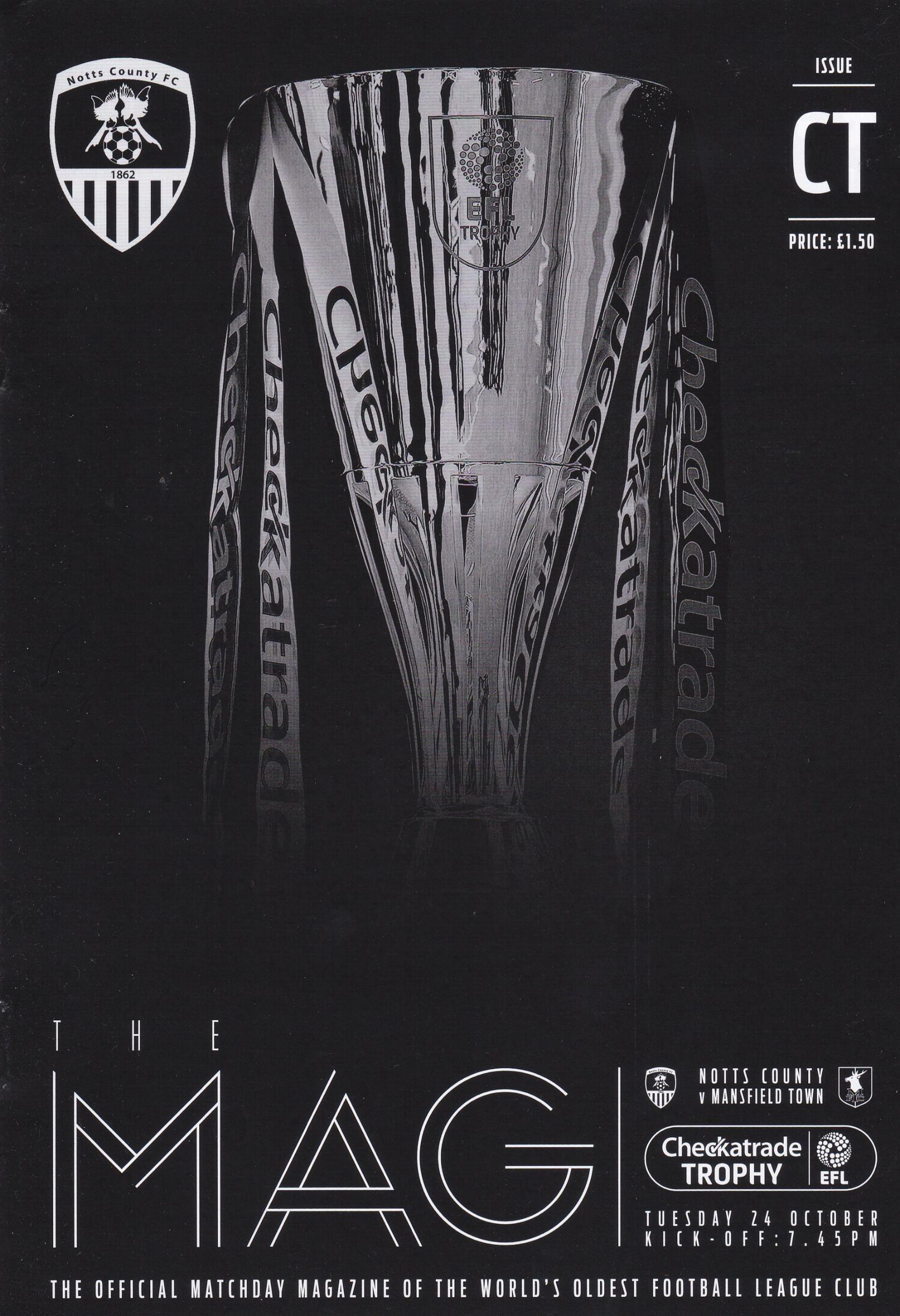 NOTTS COUNTY v MANSFIELD TOWN 2017/18 (CHECKATRADE TROPHY)